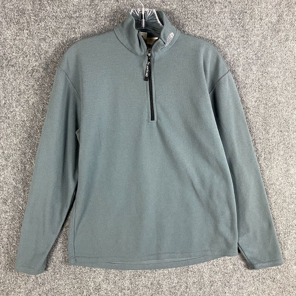 Vintage North Face 1/4 Zip Fleece Men's Small Pullover Gray 100%‎ Polyester S